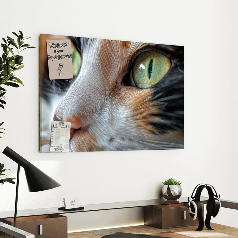 Metall Magnettafel - Grünäugige Katze