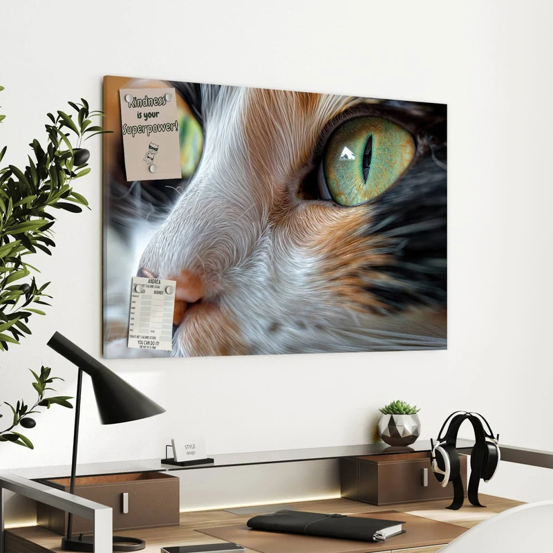 Metall Magnettafel - Grünäugige Katze