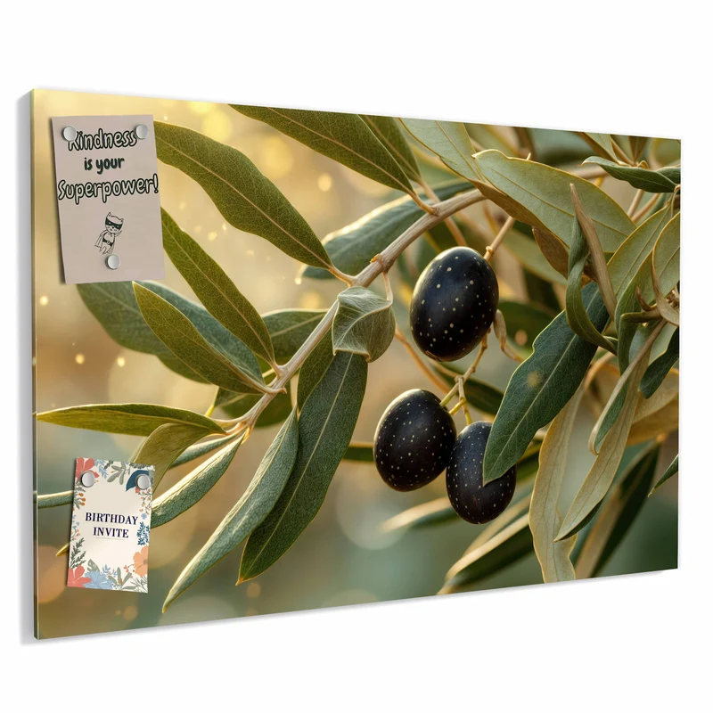Metall Magnettafel - Olivenzweig