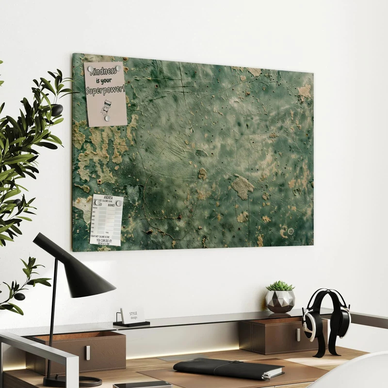 Metall Magnettafel - Grüne Patina