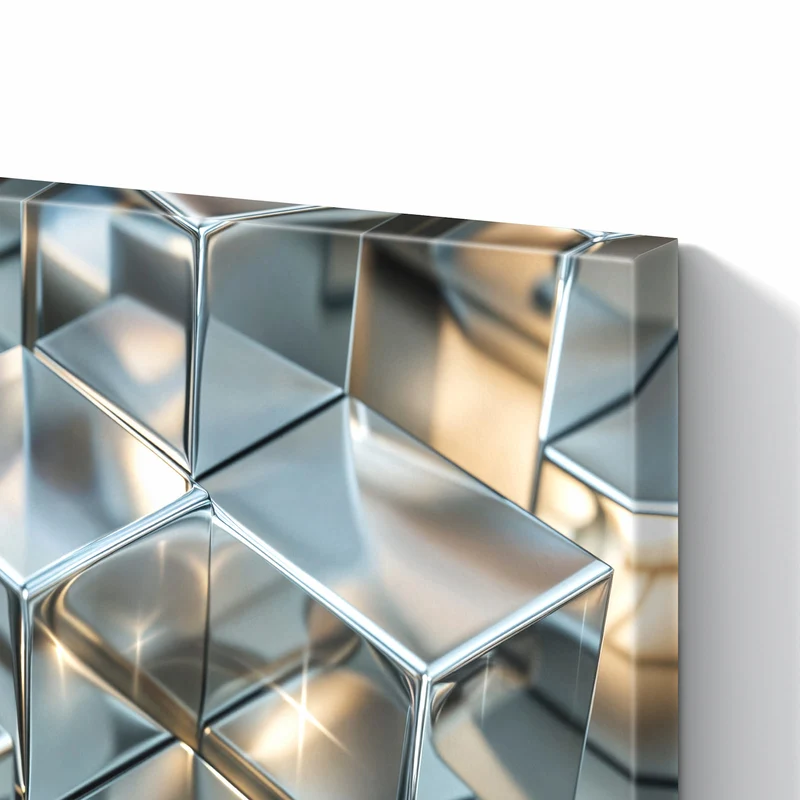 Metall Magnettafel - Metallische Würfel
