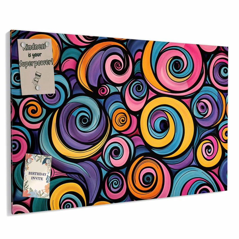 Metall Magnettafel - Farbige Spiralen