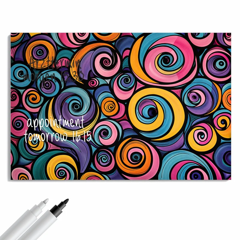 Metall Magnettafel - Farbige Spiralen