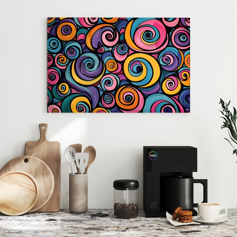 Metall Magnettafel - Farbige Spiralen