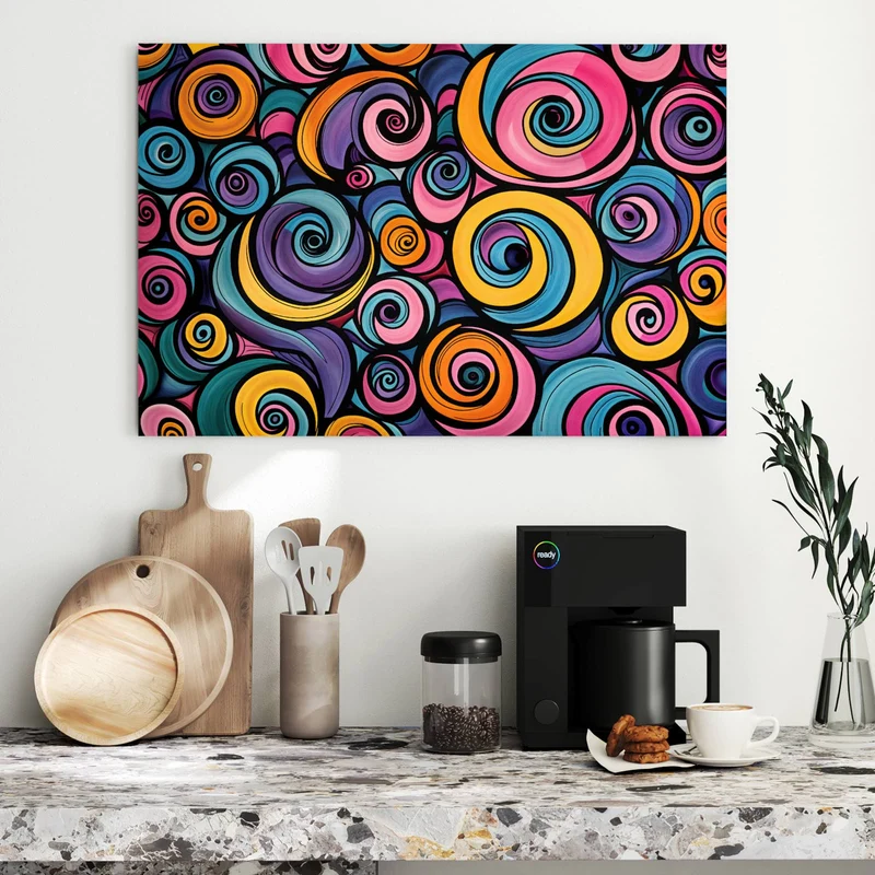 Metall Magnettafel - Farbige Spiralen
