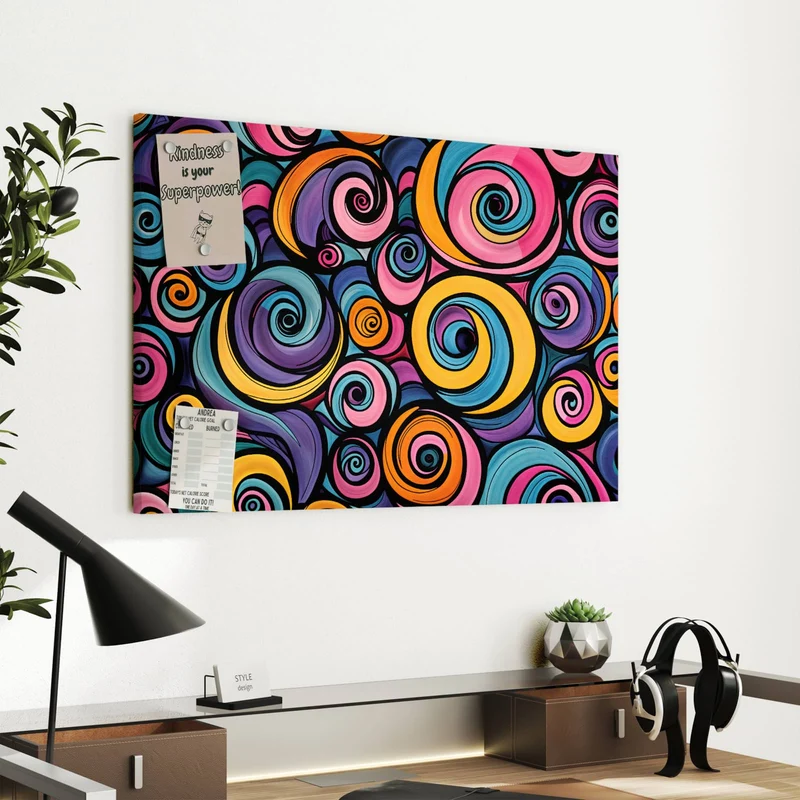 Metall Magnettafel - Farbige Spiralen