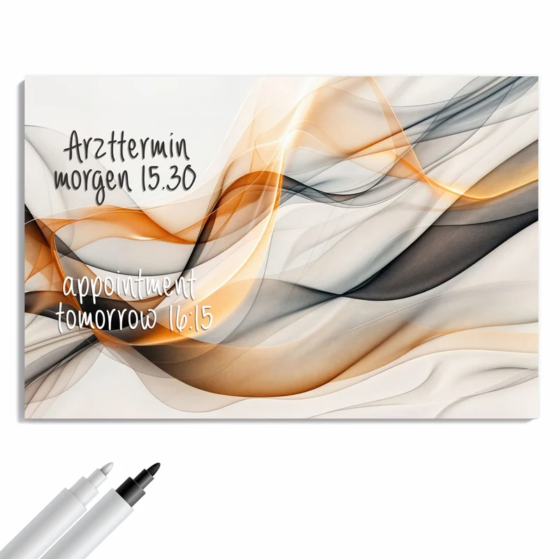 Metall Magnettafel - Schwebende Wellen