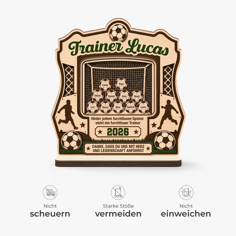 Hinter Jedem Furchtlosen Spieler Steht Ein Furchtloser Trainer Fußball - Personalisiertes Geschenk | Holzaufsteller Mit Standfuß