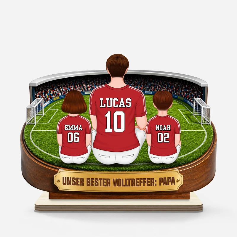 Unser Bester Volltreffer Fußball - Personalisiertes Geschenk | Holzaufsteller Mit Standfuß Papa Mama