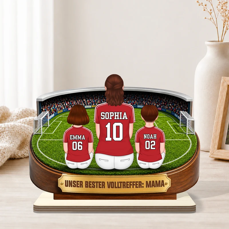 Unser Bester Volltreffer Fußball - Personalisiertes Geschenk | Holzaufsteller Mit Standfuß Papa Mama