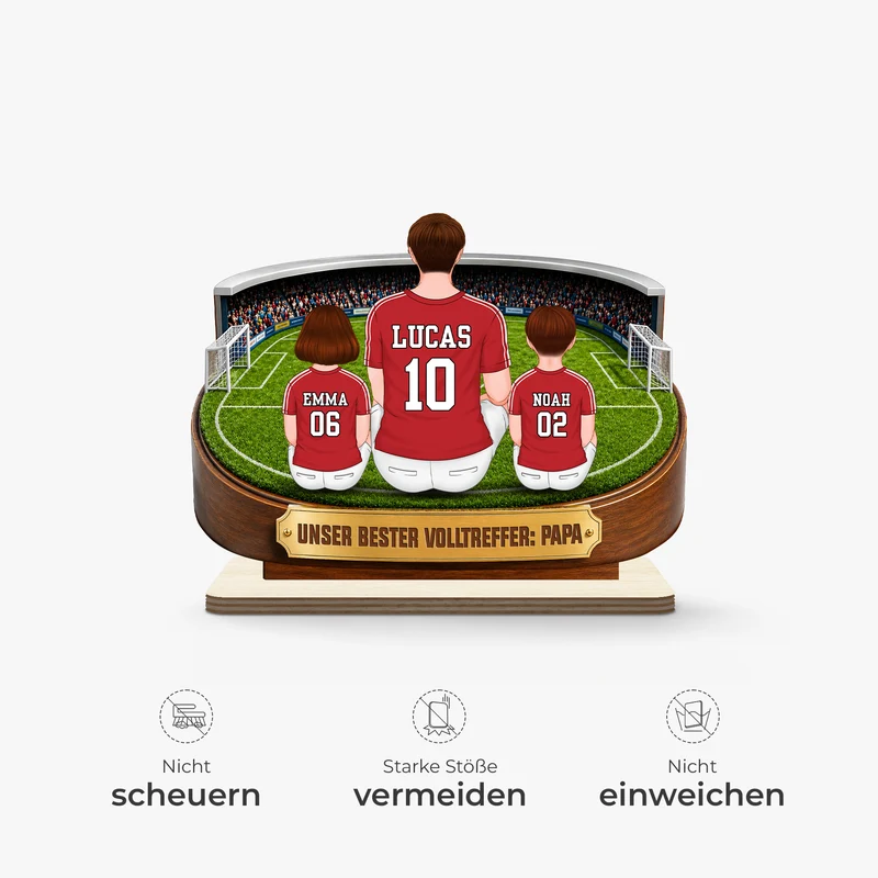 Unser Bester Volltreffer Fußball - Personalisiertes Geschenk | Holzaufsteller Mit Standfuß Papa Mama