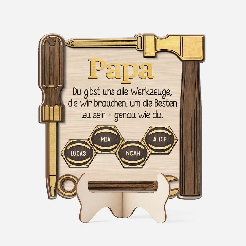 Du Gibst Uns Alle Werkzeuge Die Wir Brauchen Um Die Besten Zu Sein - Personalisiertes Geschenk | Holzaufsteller Papa Opa