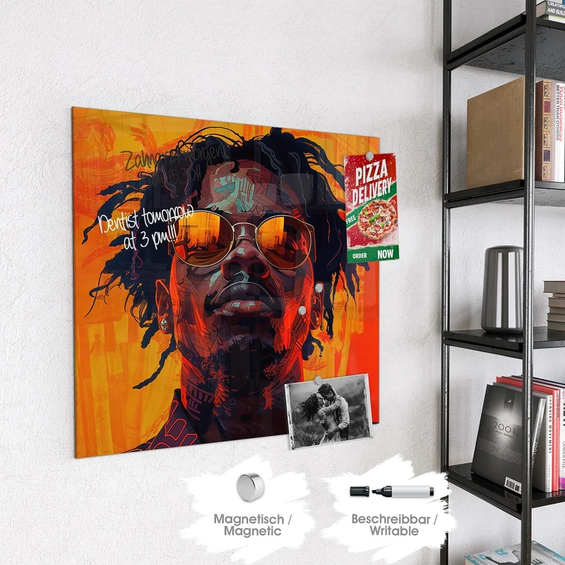 Magnettafel - Mann mit Sonnenbrille