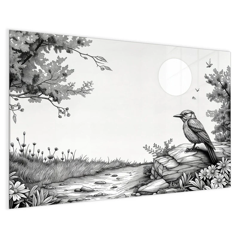 Magnettafel - Vogel auf dem Felsen