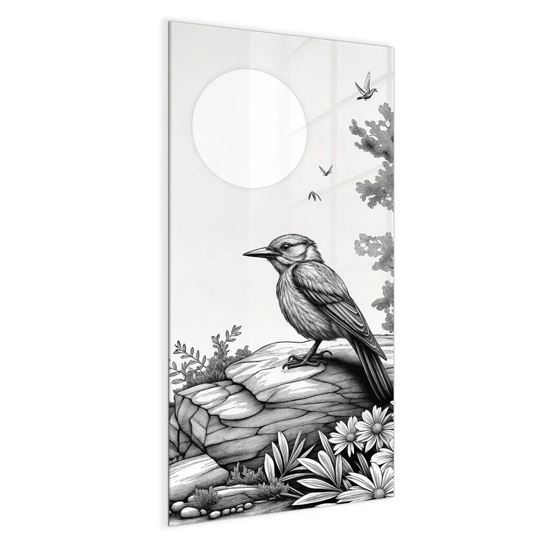 Magnettafel - Vogel auf dem Felsen