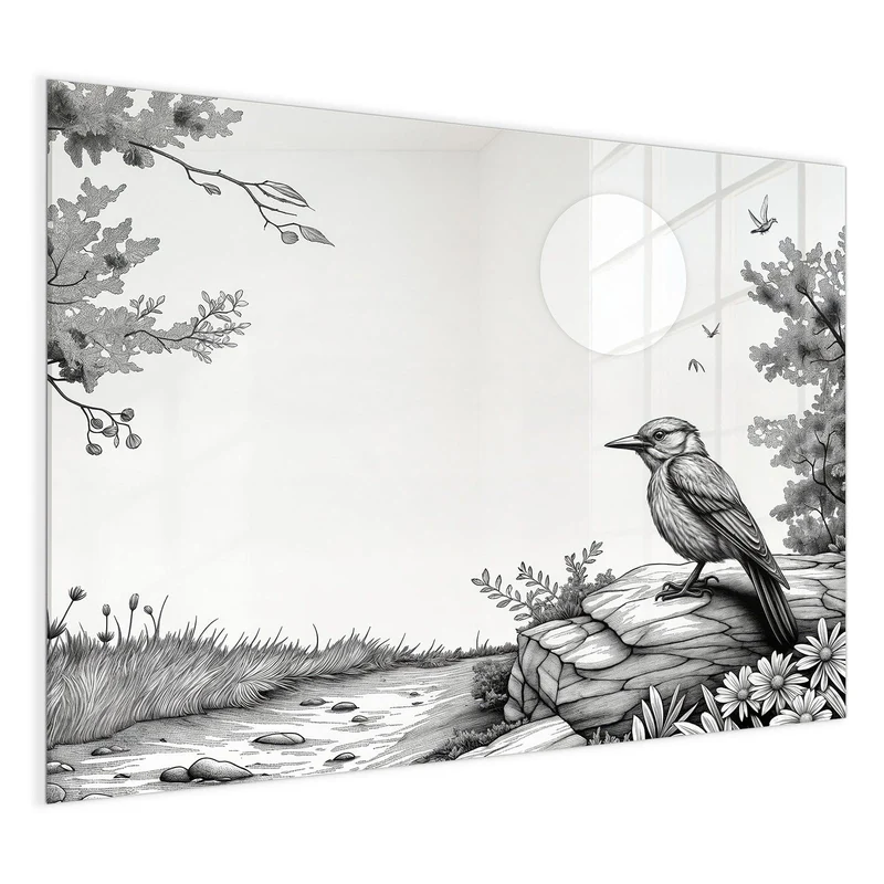 Magnettafel - Vogel auf dem Felsen