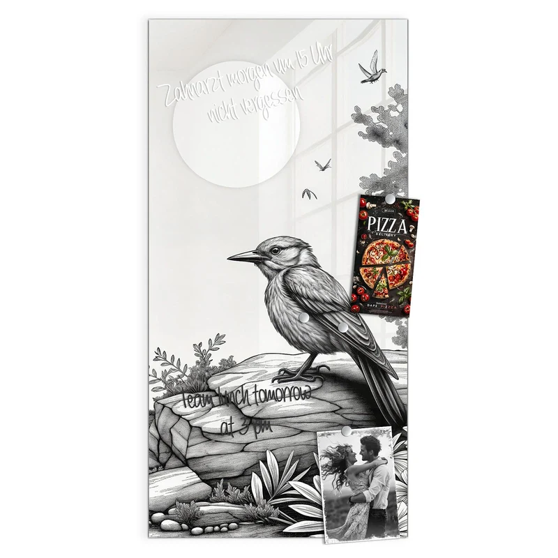 Magnettafel - Vogel auf dem Felsen
