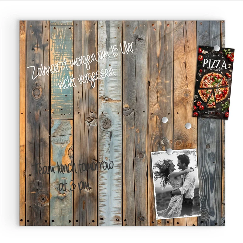 Magnettafel - Bunte Holzwand