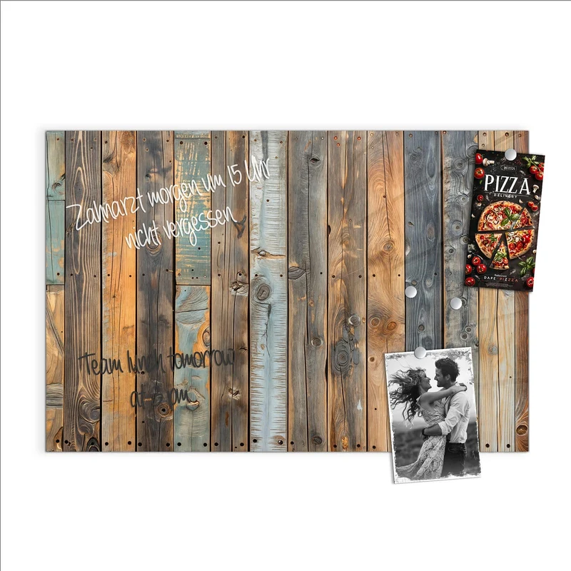 Magnettafel - Bunte Holzwand