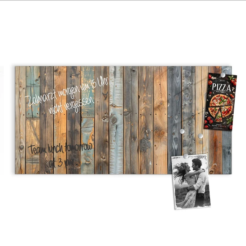 Magnettafel - Bunte Holzwand