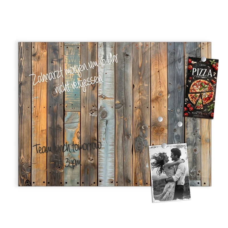 Magnettafel - Bunte Holzwand