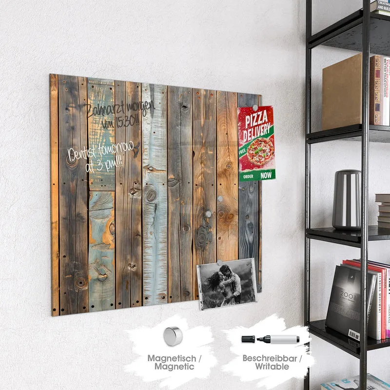 Magnettafel - Bunte Holzwand