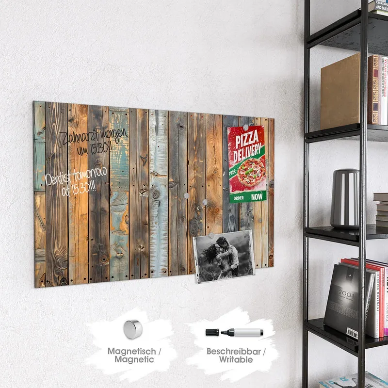 Magnettafel - Bunte Holzwand
