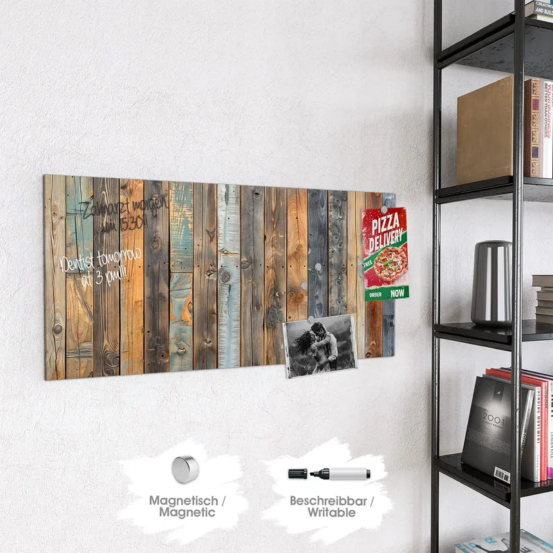 Magnettafel - Bunte Holzwand