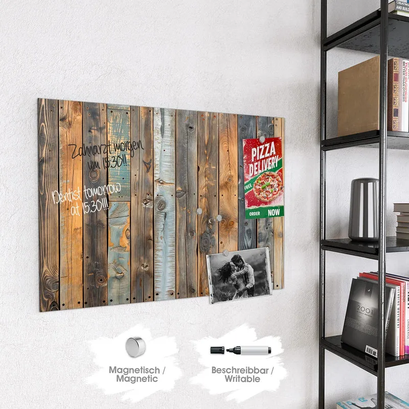 Magnettafel - Bunte Holzwand