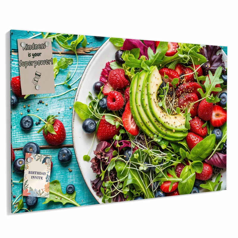 Metall Magnettafel - Salat mit Beeren