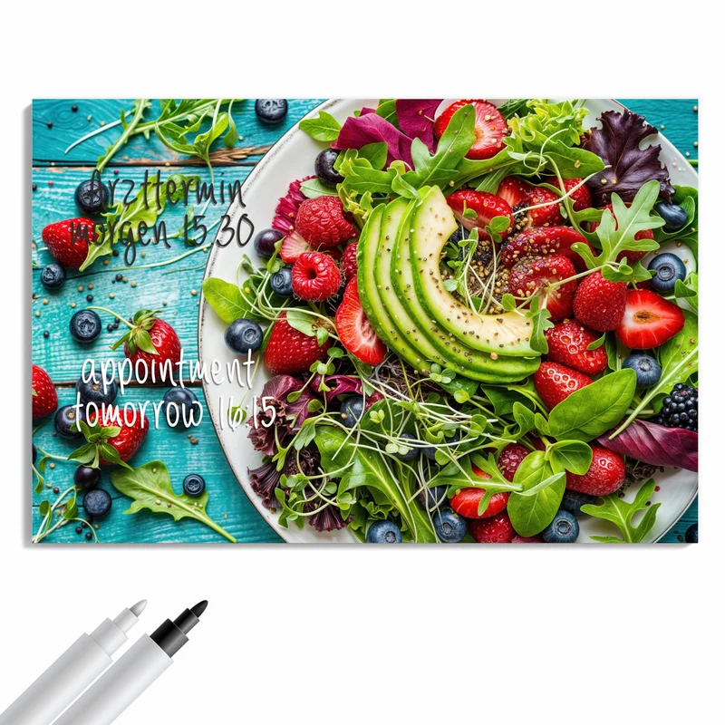 Metall Magnettafel - Salat mit Beeren