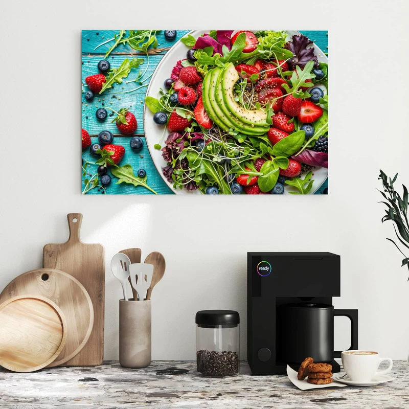Metall Magnettafel - Salat mit Beeren