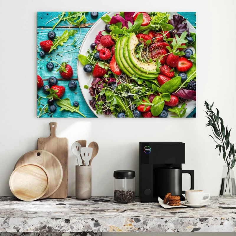 Metall Magnettafel - Salat mit Beeren