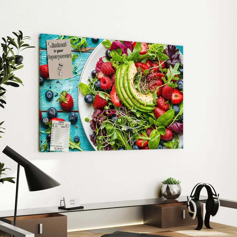 Metall Magnettafel - Salat mit Beeren