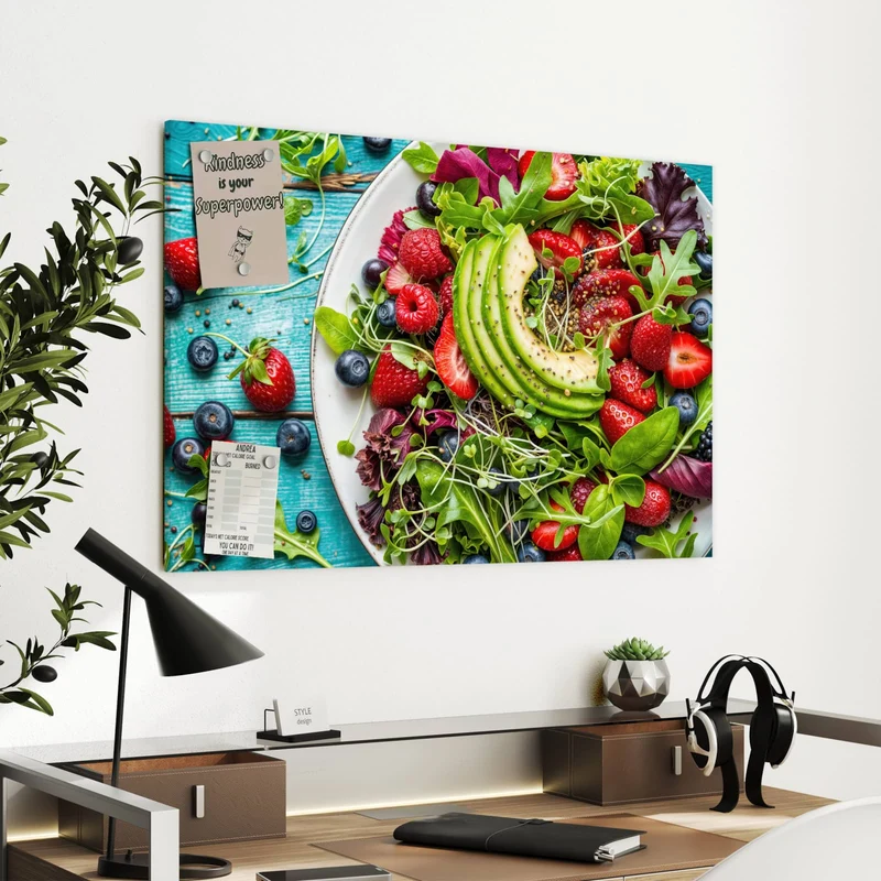 Metall Magnettafel - Salat mit Beeren