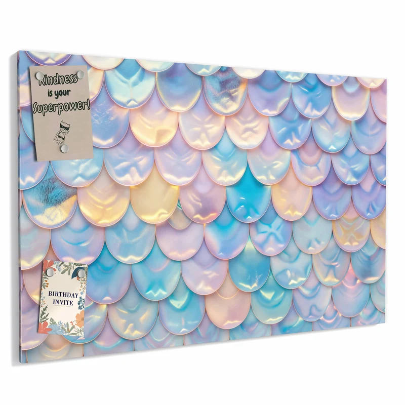 Metall Magnettafel - Schuppen in Pastell