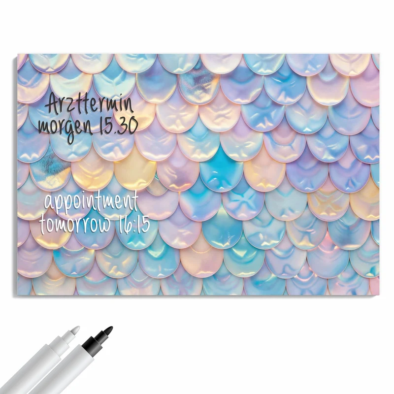 Metall Magnettafel - Schuppen in Pastell