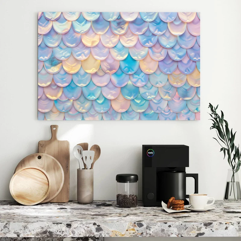 Metall Magnettafel - Schuppen in Pastell