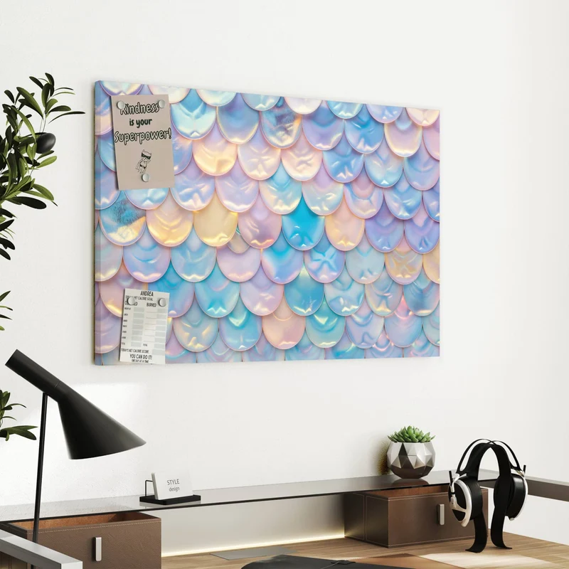 Metall Magnettafel - Schuppen in Pastell