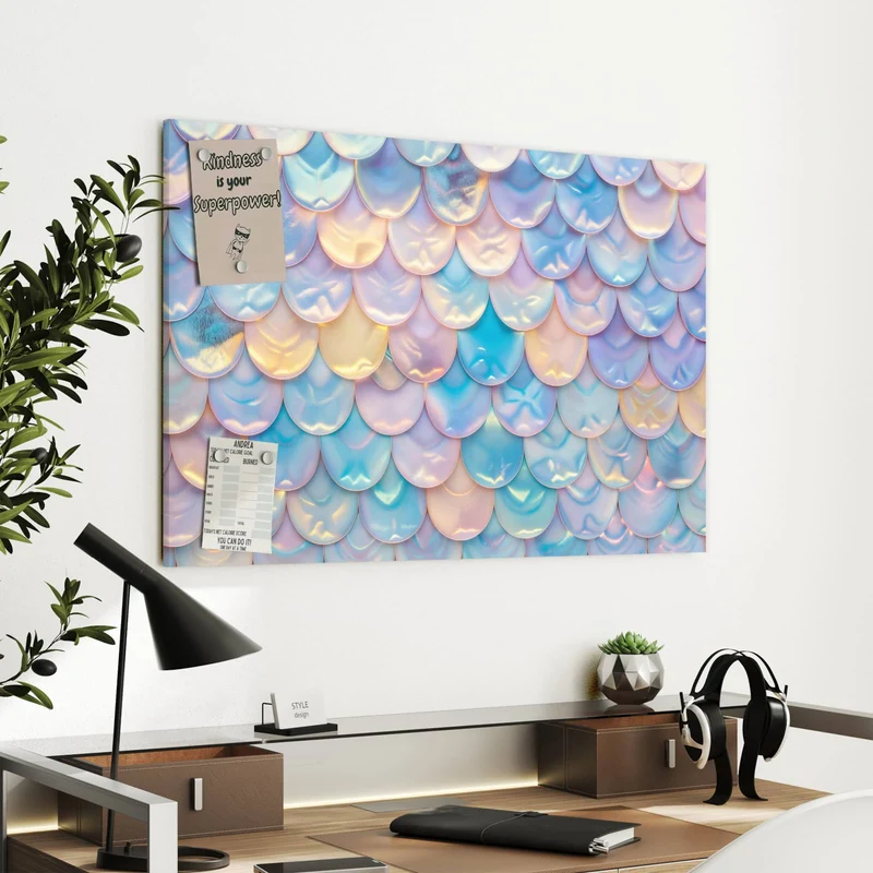 Metall Magnettafel - Schuppen in Pastell