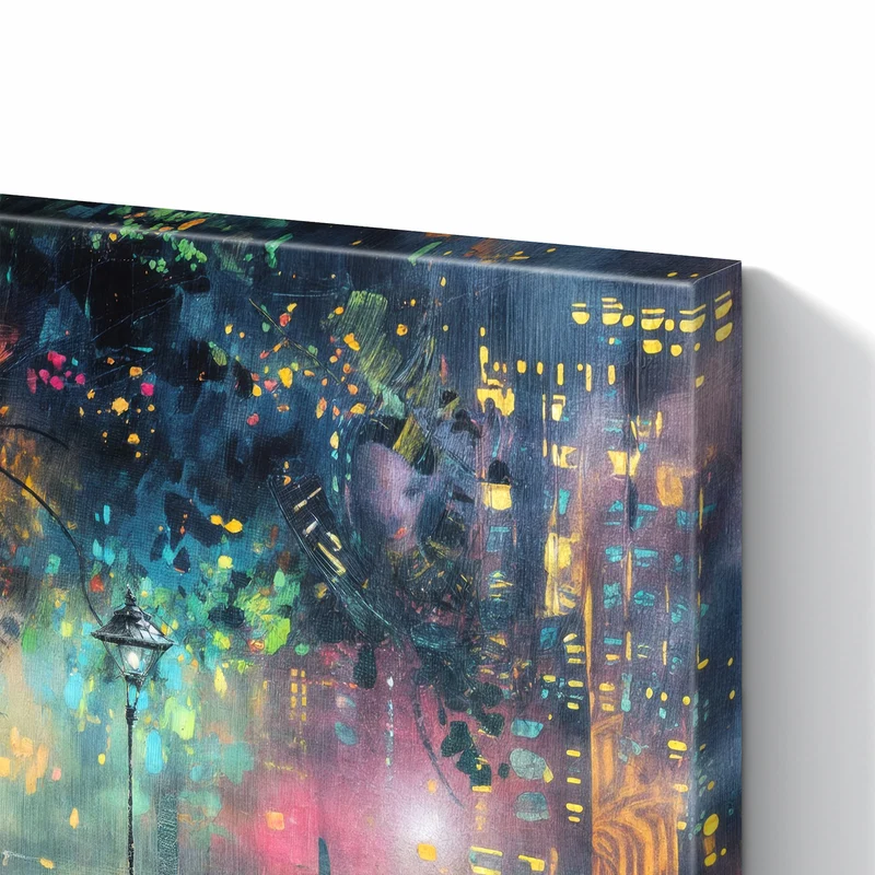 Metall Magnettafel - Stadtbaum bei Nacht