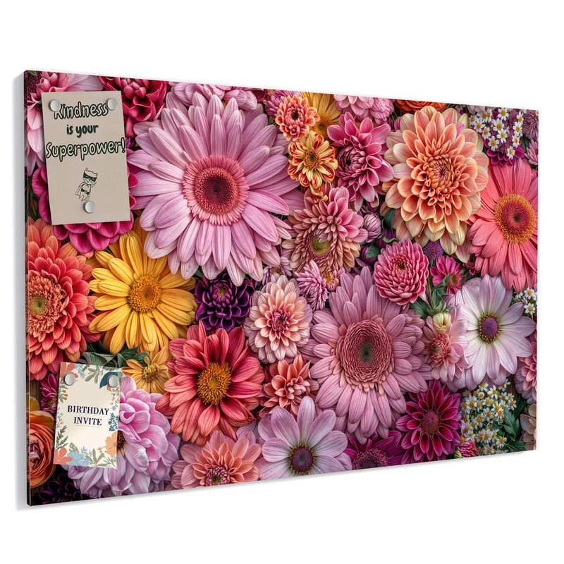 Metall Magnettafel - Rosa Blütenteppich