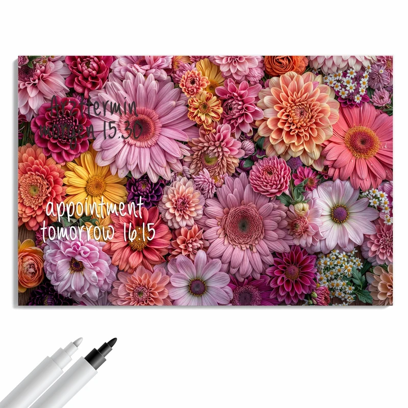 Metall Magnettafel - Rosa Blütenteppich