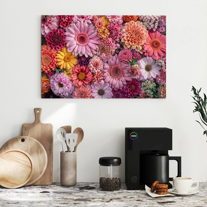 Metall Magnettafel - Rosa Blütenteppich