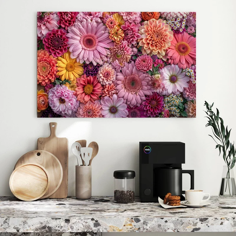 Metall Magnettafel - Rosa Blütenteppich