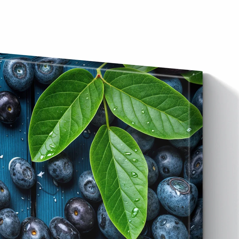 Metall Magnettafel - Blaubeeren auf Holz