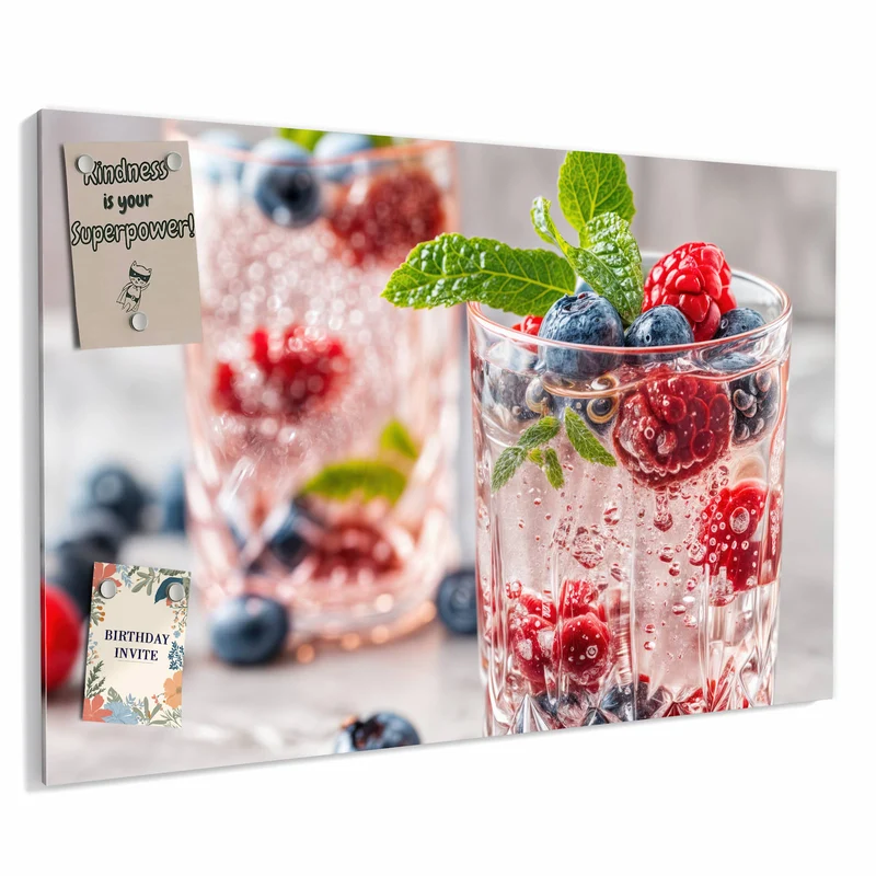 Metall Magnettafel - Limonade mit Beeren
