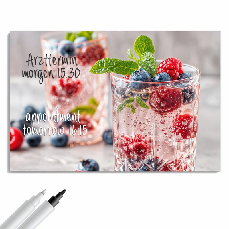 Metall Magnettafel - Limonade mit Beeren