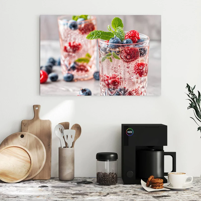 Metall Magnettafel - Limonade mit Beeren
