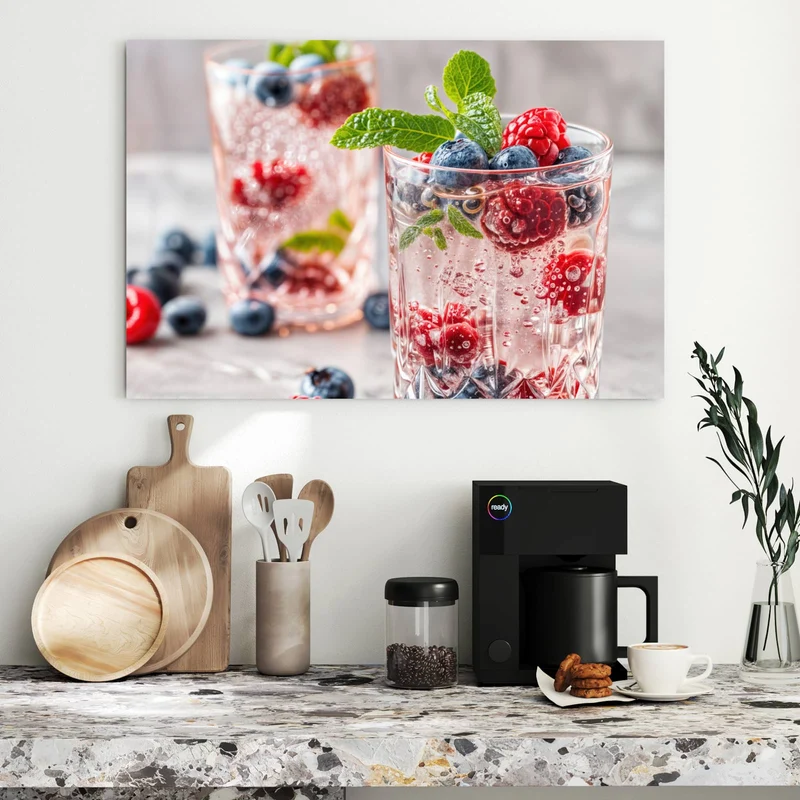 Metall Magnettafel - Limonade mit Beeren